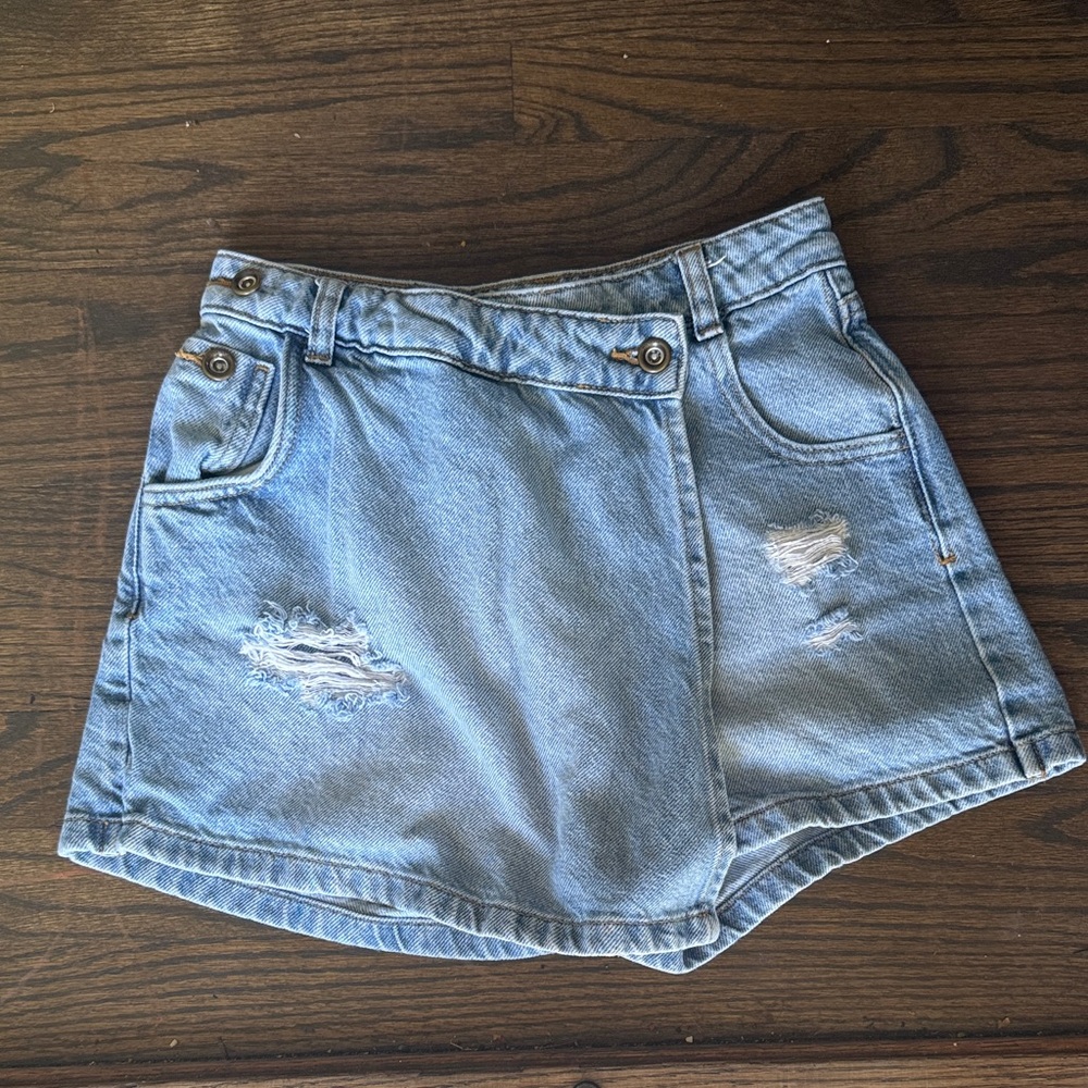 Zara Light Blue Denim Mini Skirt